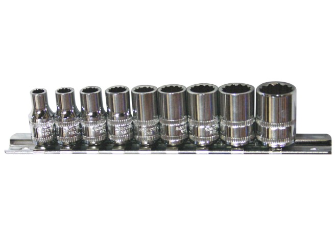 SP - 9PC 1/4 DR 12PT SAE SOCKET SET 